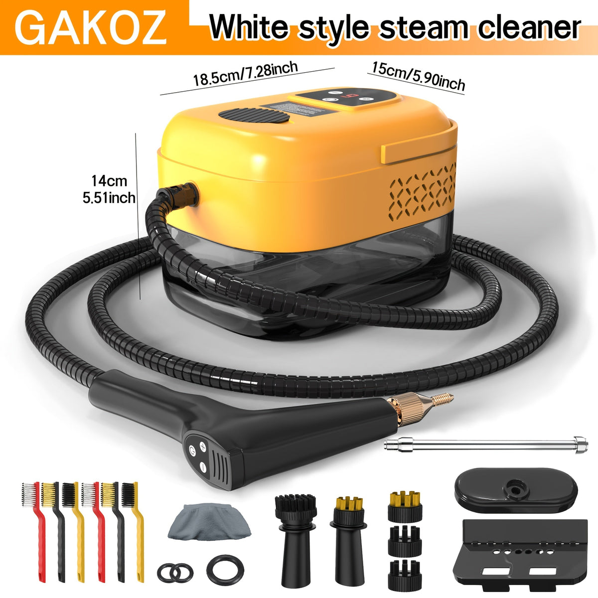 Handheld Steam Cleaner High Pressure 9-Gear Adjustment & LCD Display, 1200ml Water Tank for Home Cooking, Dining and Outdoor Meals