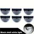 Six-Piece Solar Wall Light Set with Fan-Beam Pattern, 9 x 6.5 x 5cm Black Shells and Two Light Colors