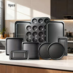 Baking Pan Set Nonstick Carbon Steel Cookie Sheets Roasting Pans Round Cake Muffin Pizza for Home Cooking, Dining and Outdoor Meals