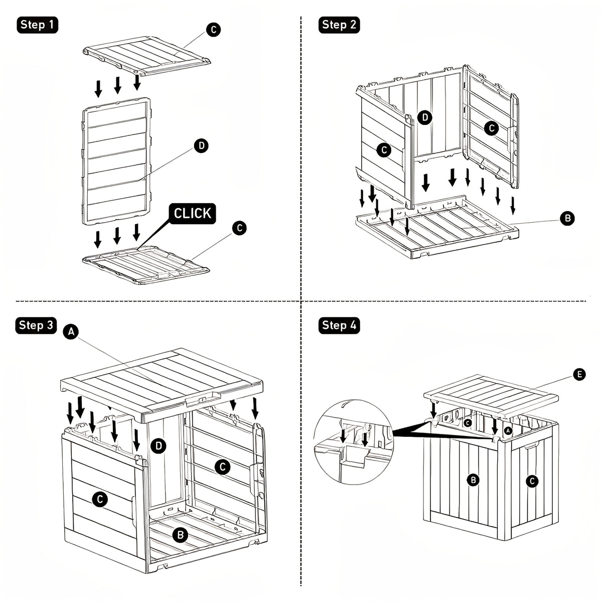 35-Gallon Deck Box with Wood-Grain or Rattan-Style Panels in Black or Light Brown Color Options