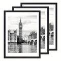 Three-Piece 12 x 16-Inch Wall Picture Frame Set in Black, White, Gold and Four Wood-Tone Finishes
