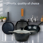 Non-Stick Cookware Set 4pcs Aluminum Frying Pan Kitchen Cooking Set Even Heat Distribution for Home Cooking, Dining and Outdoor Meals