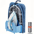 Compact Tabletop Ironing Board with Fold-Out Iron Holder in Blue, Pink or Black Cover Options