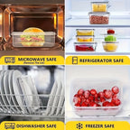 Container Set Food Storage Organizer with Locking Plastic Lids in 12-, 24- or 48-Piece Options