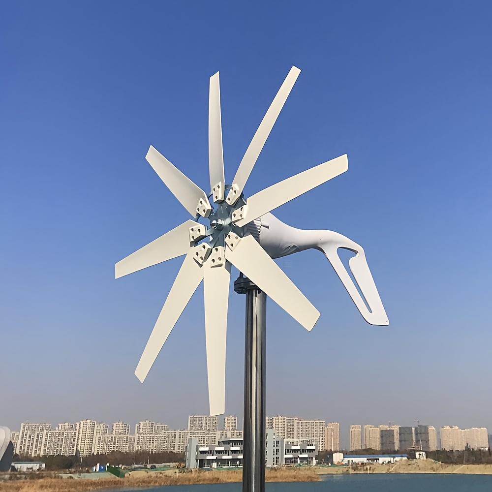 Wind Power Generator 1000W Horizontal Axis, 12V 24V with MPPT Controller, 6-Blade Coreless Magnet
