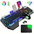 RGB Wireless Gaming Keyboard and Mouse Combo 2.4GHz Rechargeable Backlit Mechanical Feel Metal for an Everyday Personal Care Routine