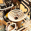 Marble Run Kit Electric 3D Wooden DIY Model Building Set, Brain Teaser STEM Puzzle Toy for Teens & Adults