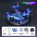 Watch-Controlled Mini RC Drone with Two Rechargeable Batteries in Blue, Green or Black for Indoor Flight