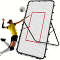 Volleyball Rebounder Net 7x4ft Adjustable Angle – Portable Steel Frame Training Rebounder with High-Tension PE Netting & 24 Elastic Cords