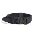 Wide Tactical Dog Collar with Grab Handle, Quick-Release Buckle and Patch Panel in M, L or XL
