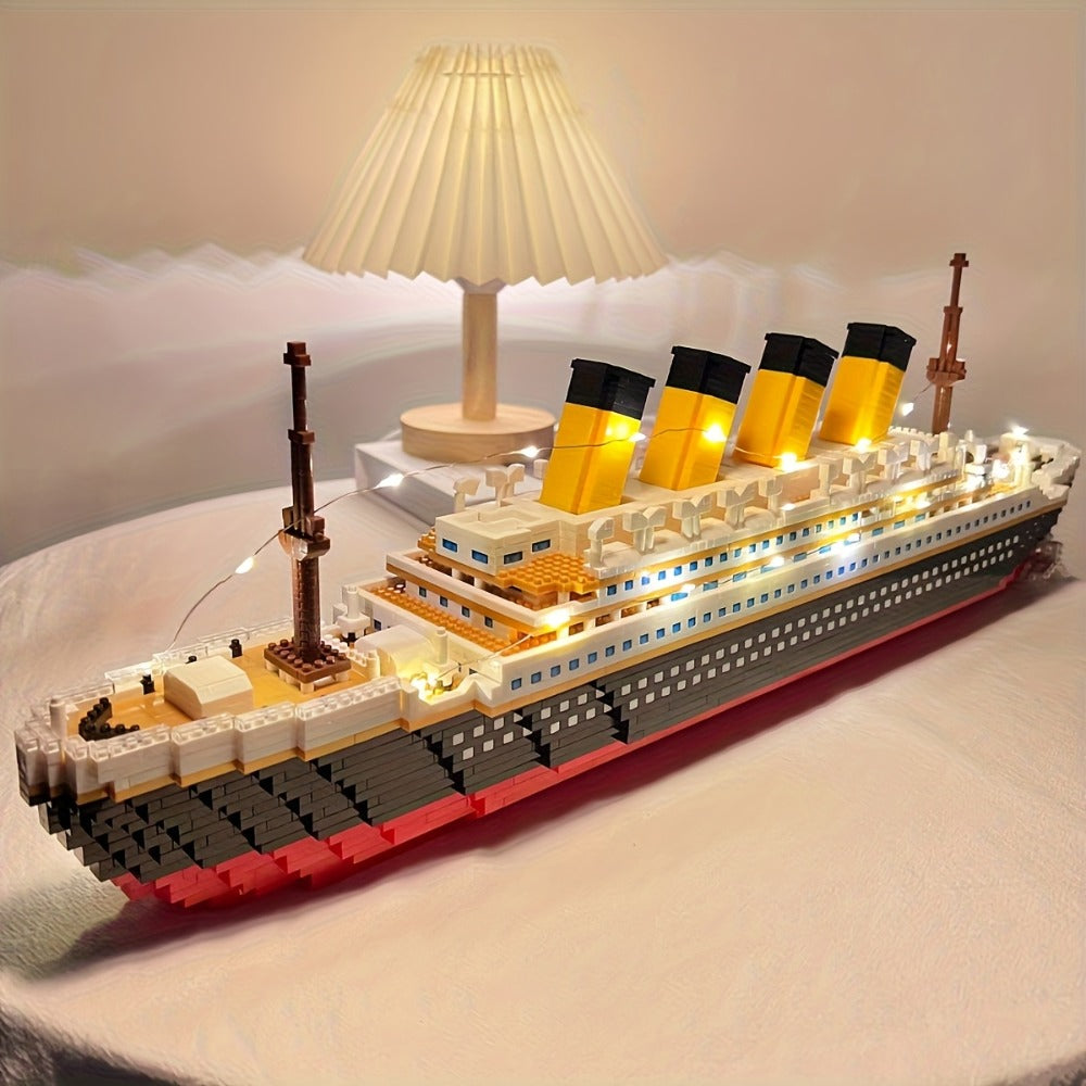 Cruise Ship Building Blocks Model Set 3000+ Pieces – Large Scale Ocean Liner Brick Construction Kit Compatible with LEGO for Adults Teens