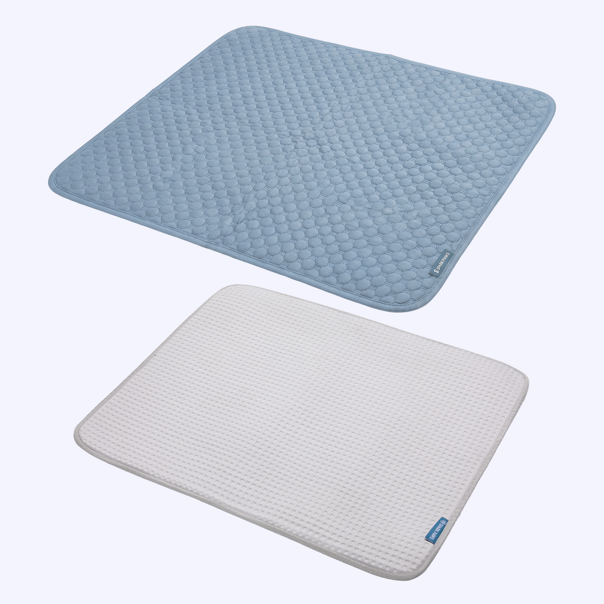 Two-Pack Cooling Dog Mats Ash Blue Waffle Grey / S