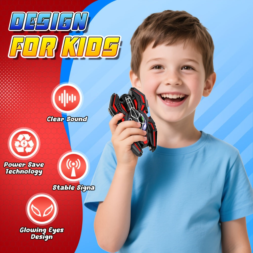 Spider Walkie Talkies for Kids 2-Pack, 2-Way Radio Toy, Grip, Push-to-Talk, Lanyard Hole, Ages 3-12 Boys & Girls