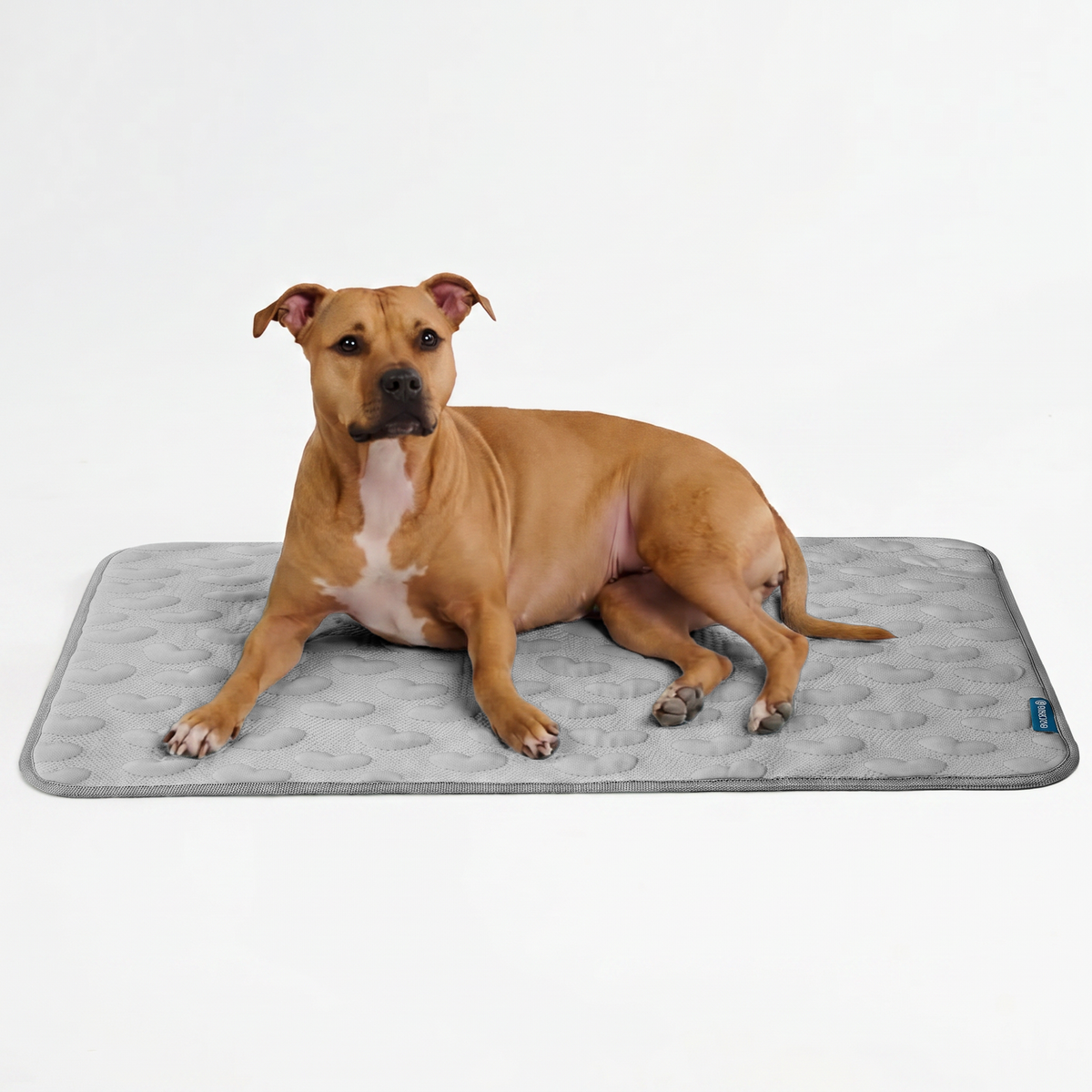 Breathable Cooling Dog Mat Hearts Grey / L