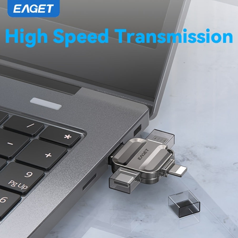 USB Flash Drive EAGET I50 4-in-1 USB 3.0 Multi-Connector Memory Stick with 32GB to 256GB Options