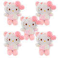 Sanrio Tie Dye Plush Set of 5, Kawaii Hello Kitty Kuromi My Melody Cinnamoroll Gudetama Stuffed Animals