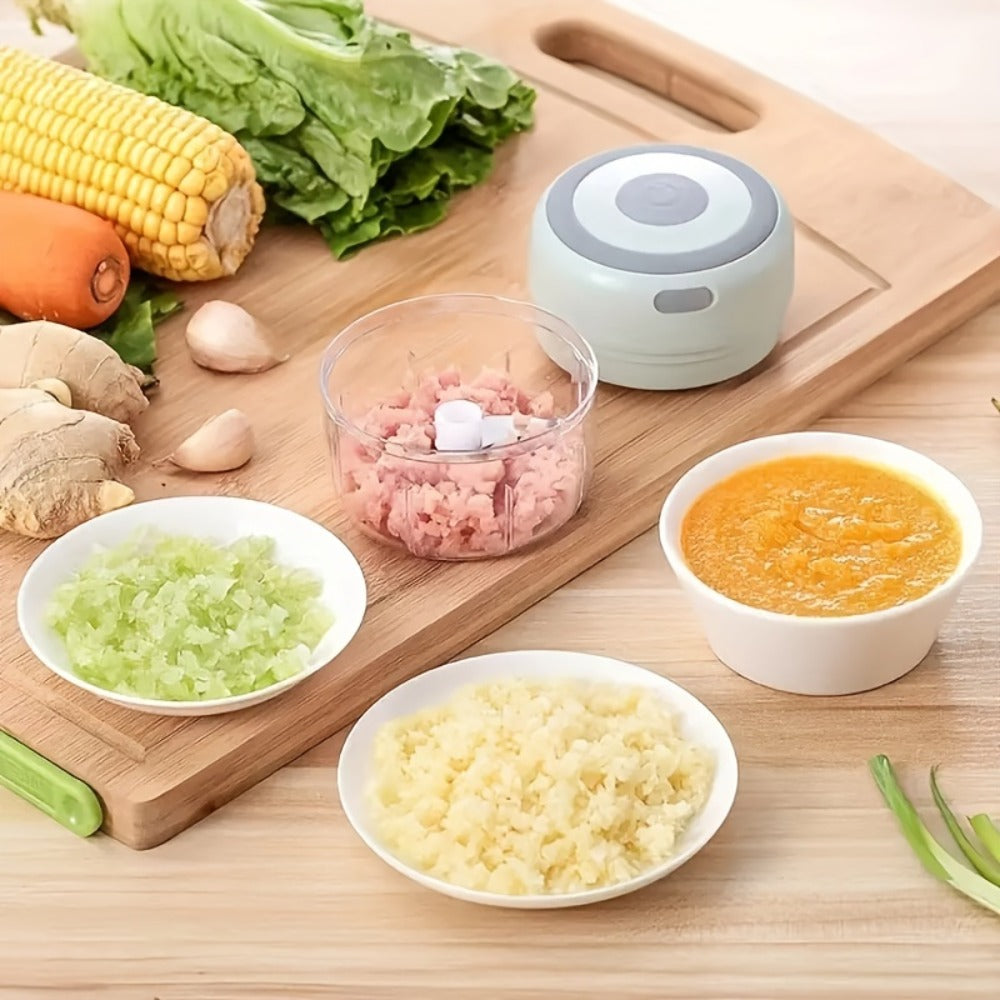 Mini Electric Garlic Chopper USB Rechargeable - Electric Food Chopper & Masher, Portable Garlic Crusher for Meat