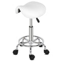 Saddle & Round Salon Stool with Backrest 360-Degree Swivel, Adjustable Height Professional Chair for Salon