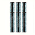 Black Mascara Three-Piece Set in Tall Silver Crystal-Pattern Tubes with Straight Black Bristle Wands