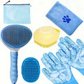 Dog Grooming Kit Set 6pcs – Pet Brush, Microfiber Towel, Washing Gloves & Shedding Tool, No Power Required