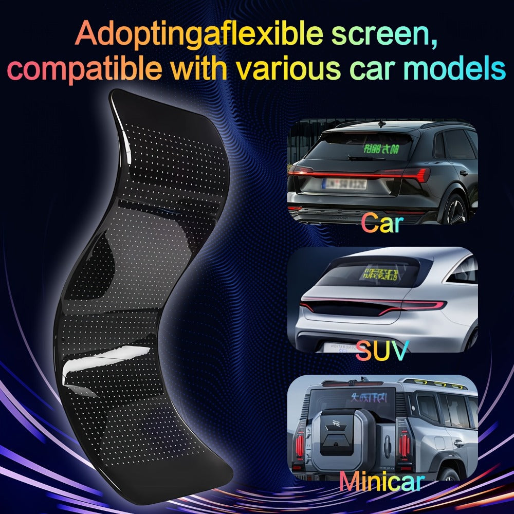 Car LED Light Panel USB Powered Smart Display, App Control, Eye-Shaped Design, Programmable LED Matrix Screen