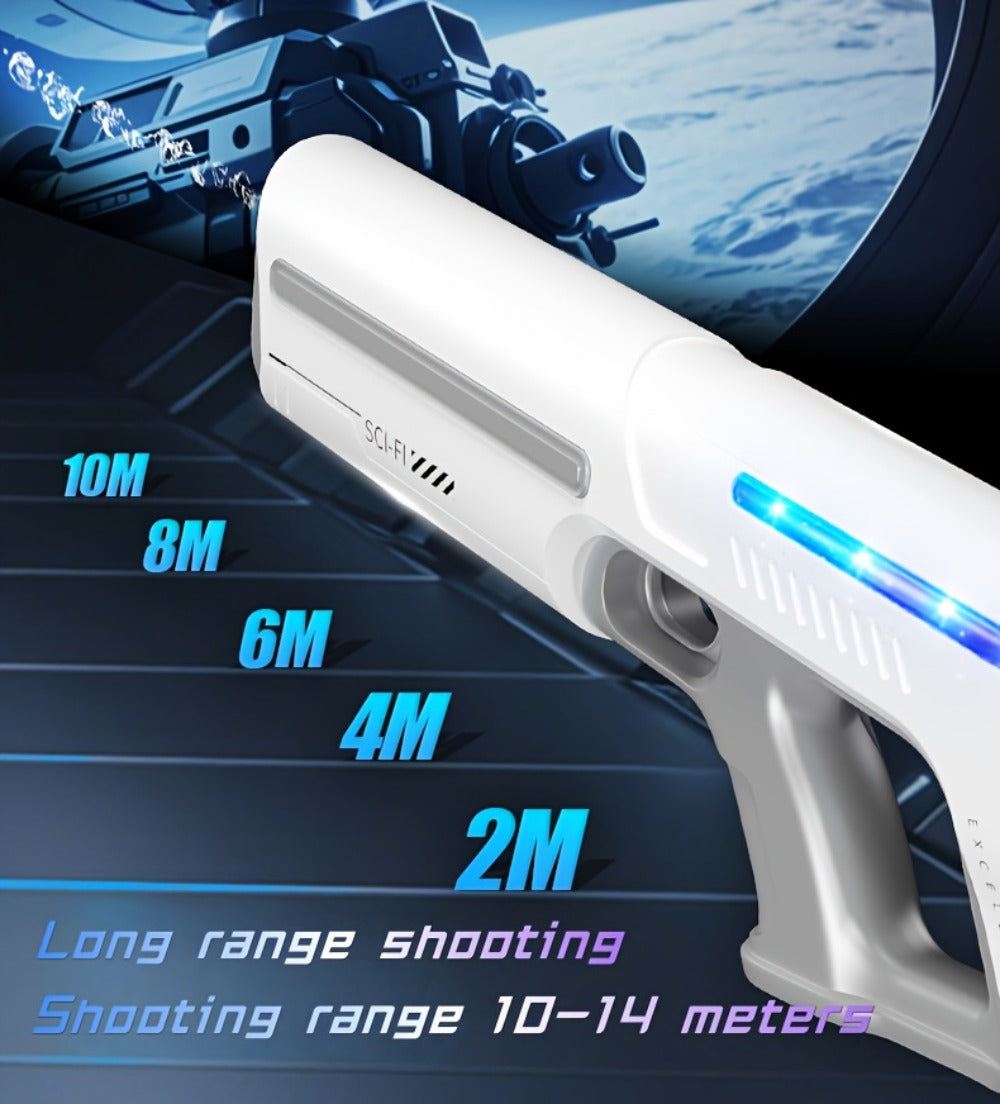 Electric Pulse-Light Water Blaster with Auto-Suction Refill, 16.54-Inch Body and Three Color Options