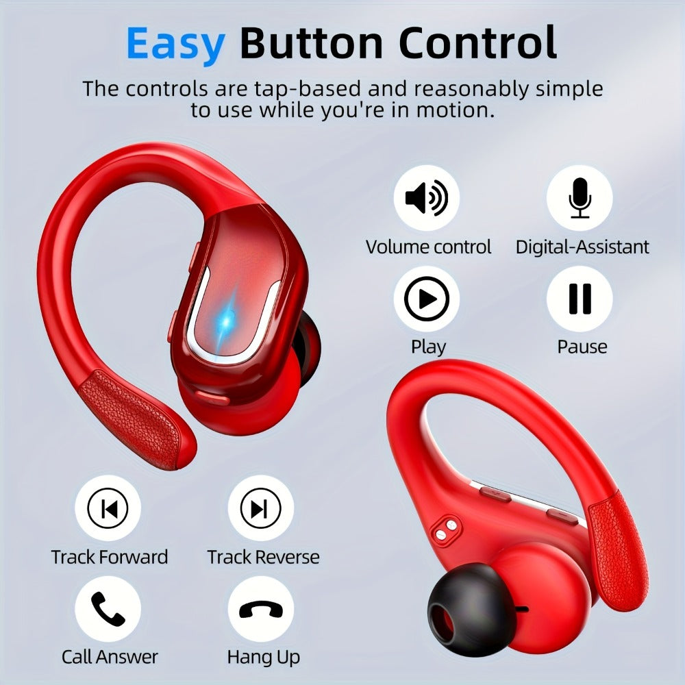 LIFEBEE Earhook Wireless Earbuds Dual LED Display ENC Noise Canceling Pure Bass for Bedside Audio, Alarms and Room Entertainment