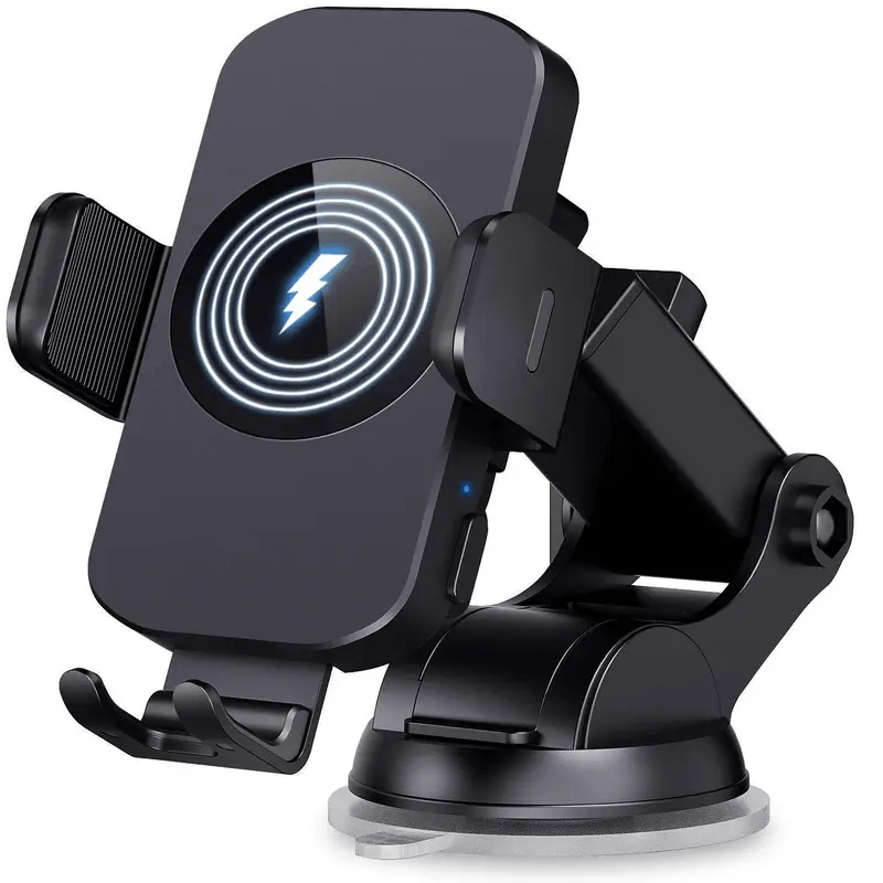 4-Color Wireless Car Charger Mount 15W Qi Auto-Clamping – Fast Wireless Charging Phone Holder for iPhone 17 16 15 14 13 12 11 Pro Max