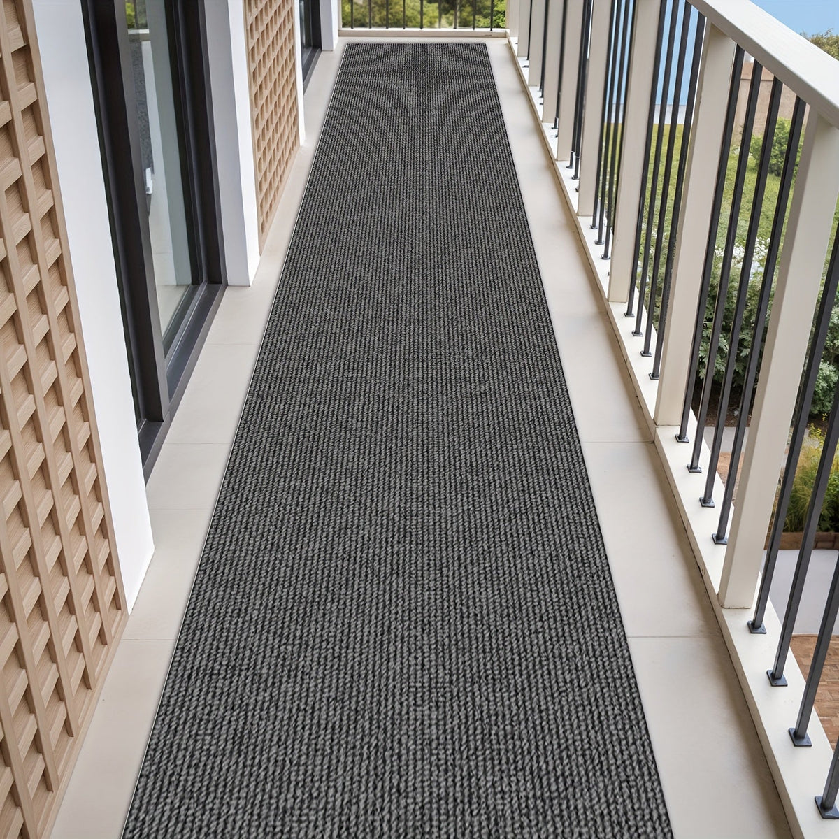 Textured Hallway Runner, 23.22 in Wide in Five Colors with Four Exact Length Options for Narrow Spaces