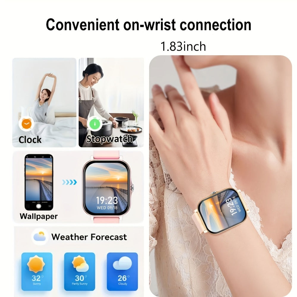 Smartwatch with Navigation & Dual Strap 1.83" TFT Full Touch Screen, Wireless Calling, Remote Camera, Music Player, Message Alerts