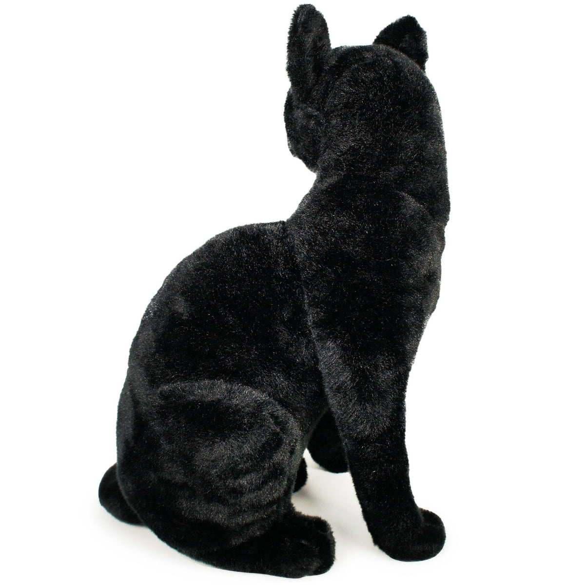 Plush Toy Boone Black Cat 13-Inch Sitting Kitty with Green Eyes for Shelf or Room Display for Character Display, Room Decor and Gift