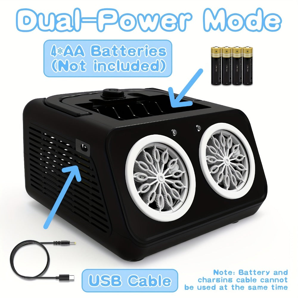 Dual-Wheel Electric Bubble Machine with Black, White, Black Classic or White Classic Color Options
