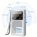 Portable AM/FM/NOAA Weather Radio with 2-AA Battery Power, Earphone Jack and Three Color Options