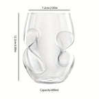 Twist Cocktail Glass Drinkware Set, 400ml Curved Cups in 2, 4 or 6-Piece Options for Home Bar and Table Service