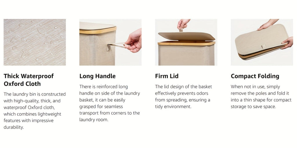 Slim Lidded Laundry Hamper with Removable Bag in Six Colors and 50L, 65L or 75L Options Pictured