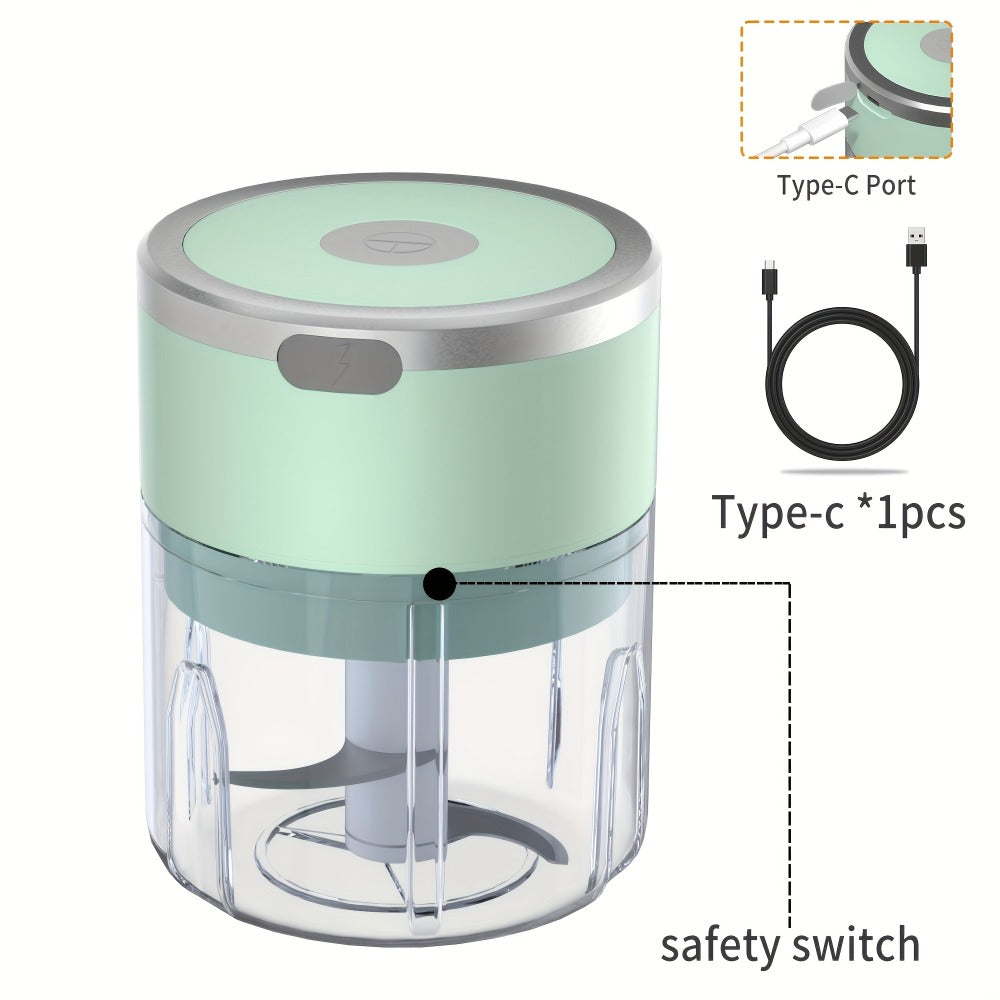 Mini Electric Garlic Chopper USB Rechargeable - Electric Food Chopper & Masher, Portable Garlic Crusher for Meat