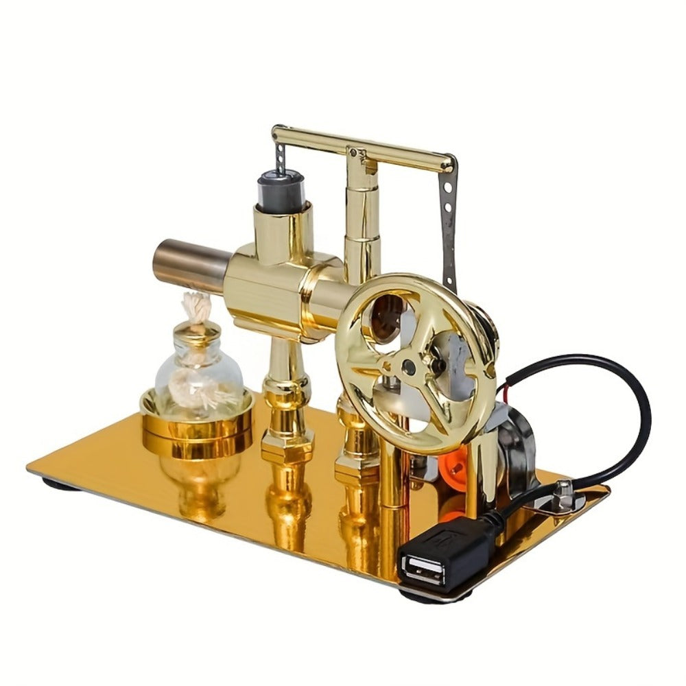 Stirling Engine Generator Kit, Single Cylinder Stainless Steel Pneumatic Model with the Listed Color, Size or Set Options for Everyday Use
