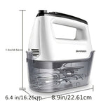 Electric Hand Mixer 6-Speed with Turbo, 5 Stainless Steel Attachments, Snap-On Storage Case, Handheld Mixer for Whipping