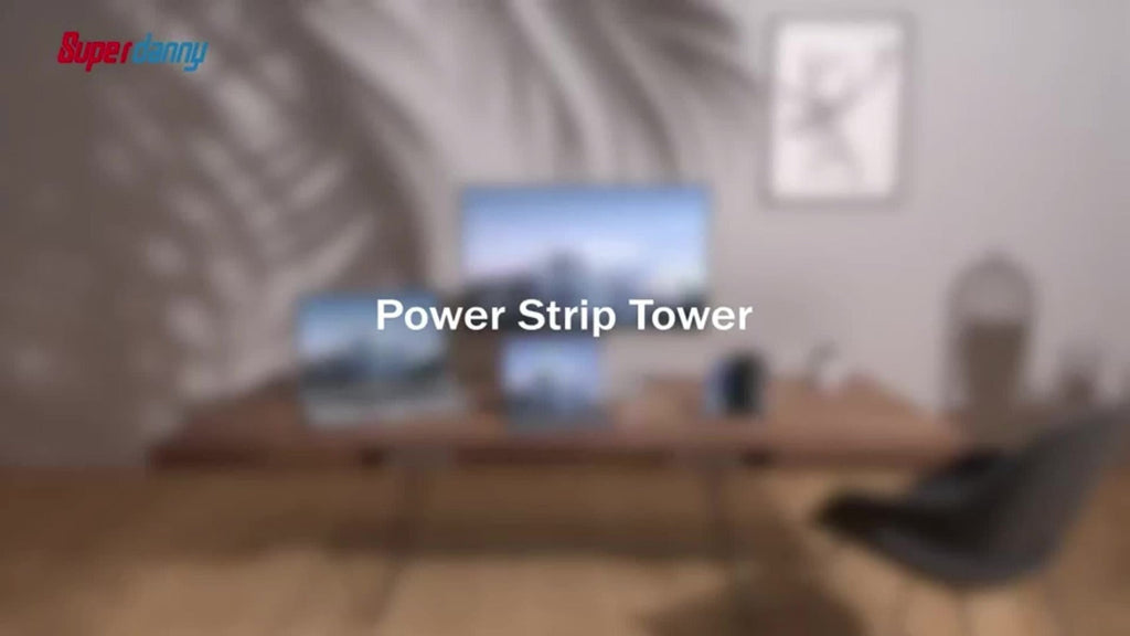 Surge- Power Tower 13-in-1 with Wireless Charger, 9 AC Outlets & 4 USB Ports (2 USB-C PD18W), 1080J Surge Protector