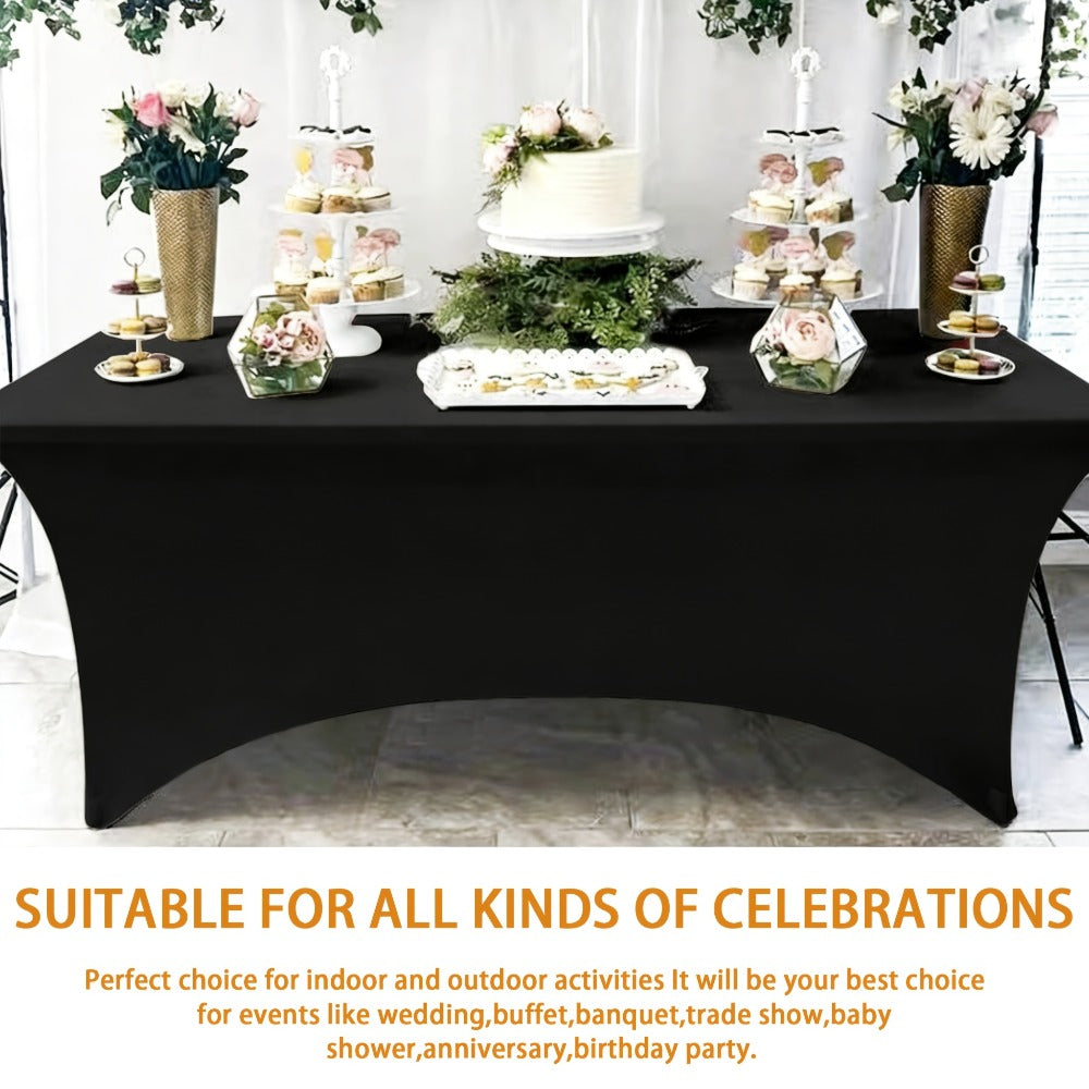 Spandex Tablecloth 6 Foot Rectangular Stretch Table Cover for Parties Weddings Banquets for Entryways, Bedrooms and Living Spaces