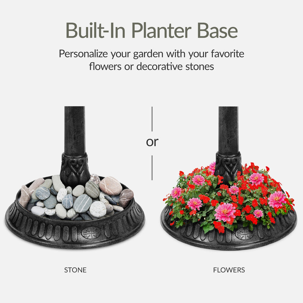 Solar Lighted Pedestal Bird Bath product image 5