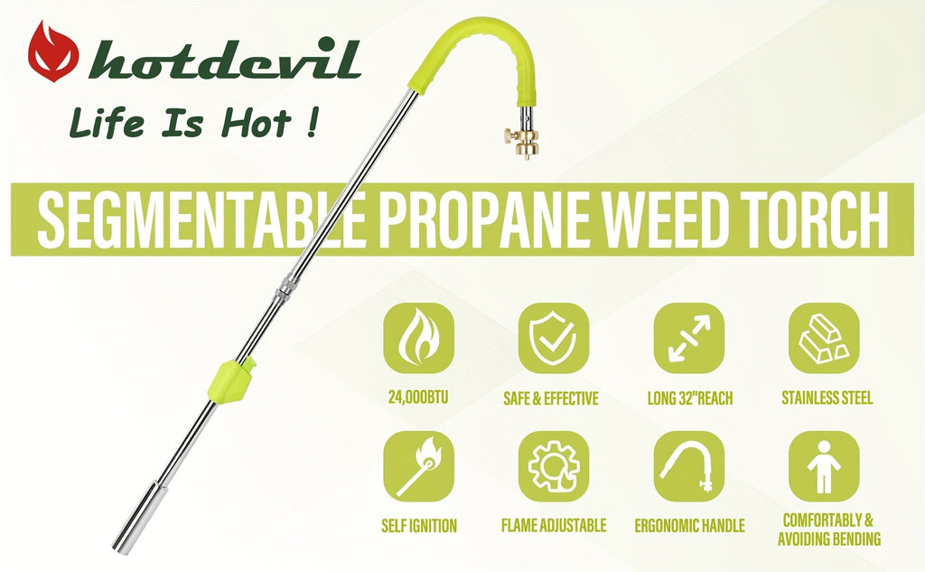 Propane Weed Torch, Flame Weeder Ice Melter Outdoor Roof Driveway for Garden, Patio and Yard Use