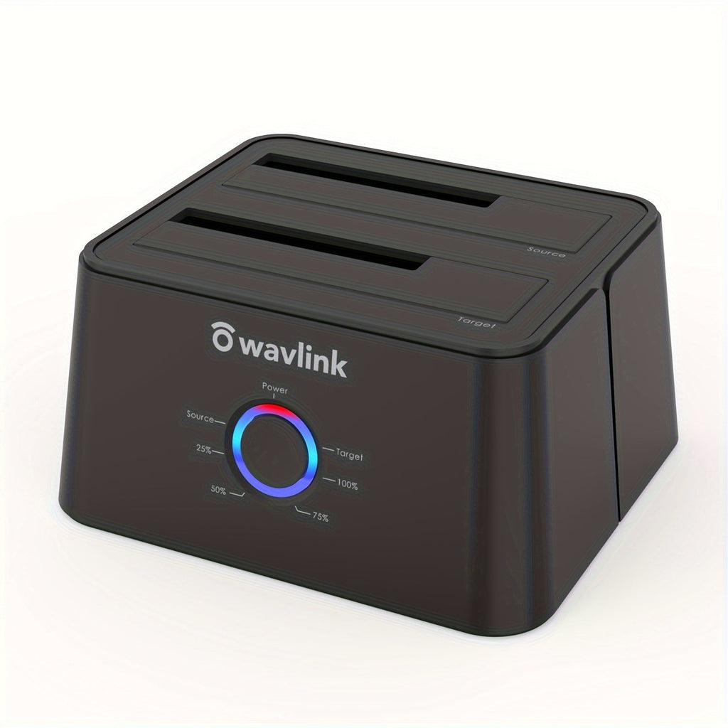 Dual Bay Hard Drive Docking Station USB 3.0 to SATA with Offline Clone Function, Wavlink Tool-Free Dock for 2.5/3.5 Inch HDD SSD