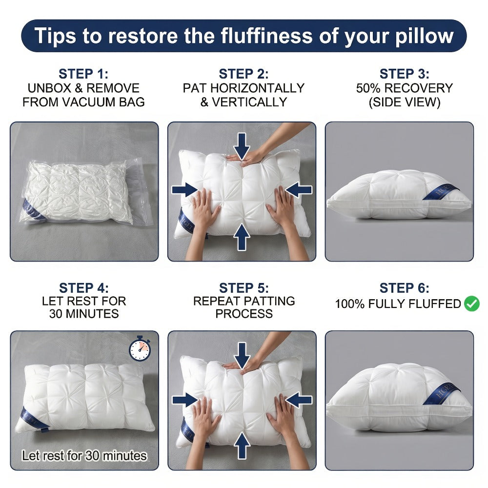 Pillows 2 Pack Queen King Size – Luxury Hotel Quality Deep Sleep Neck Support Pillow High Fluffiness Soft Breathable Fabric All Season Bed