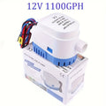 Automatic 12V 1100GPH-Label Bilge Pump with Integrated Float Switch, Side Outlet and Strainer Base