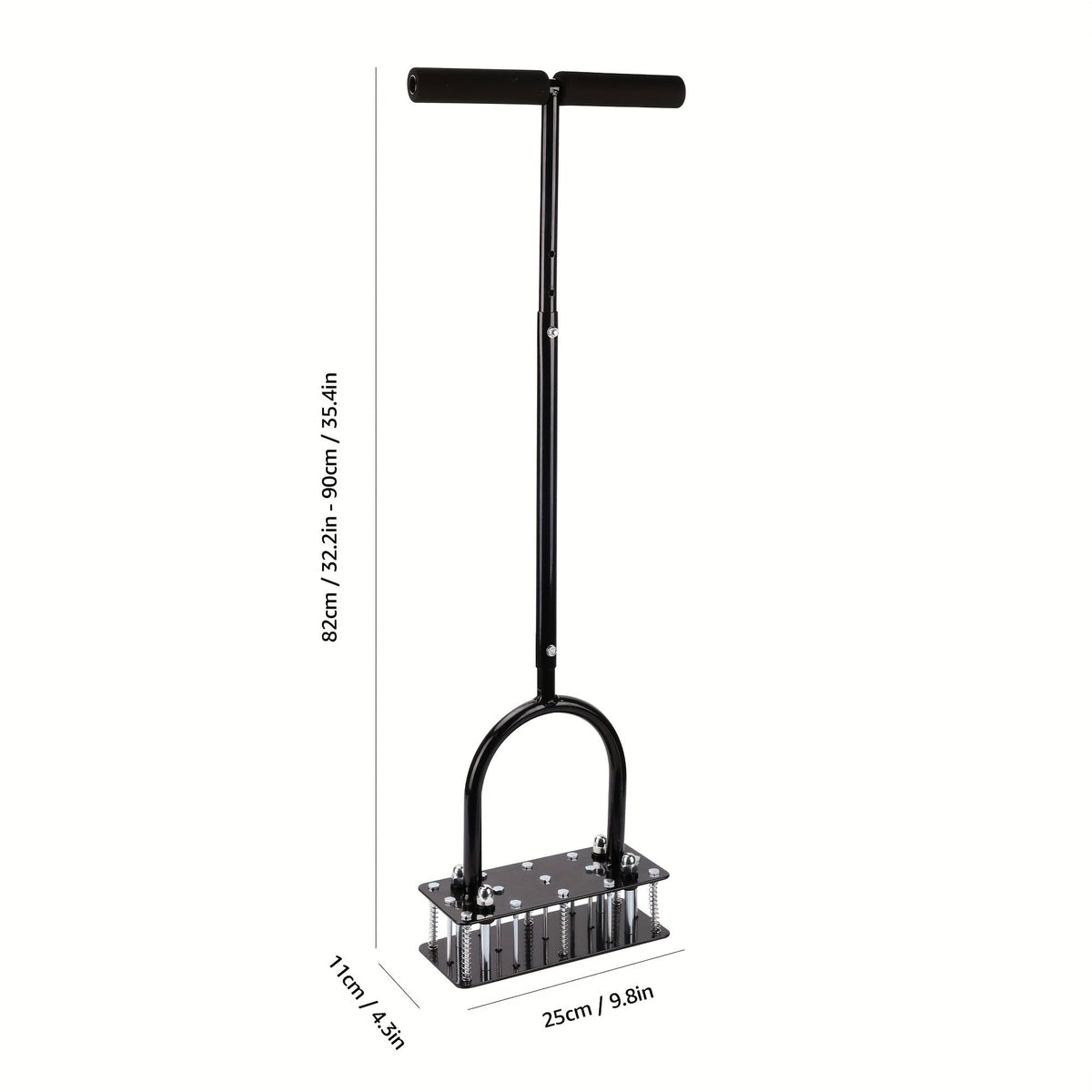 Self-Cleaning Lawn Aerator with 14 Iron Spikes – Spring-Loaded Auto-Clean Mechanism for Leaves & Dirt, Manual Soil Loosening Tool for Patio