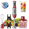 Immersion Blender 5-in-1 Handheld Mixer, Motor, Whisk Meat Chopper Measuring Cup Attachments, Stick Blender for Soups Smoothies Sauces