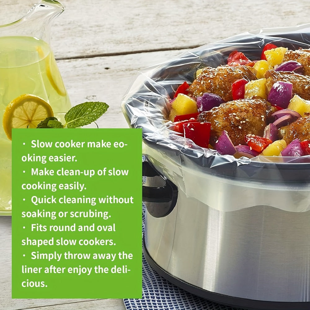 Slow Cooker Liners 40-Pack 13x21 Inch Disposable Cooking Bags, Heat Resistant Pot Liners Fit 3-8 Quart Oval & Round Slow Cookers