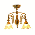 Miniature LED Chandelier Ceiling Lamp Dollhouse Working Light 1:12 Scale with the Listed Color, Size or Set Options for Everyday Use