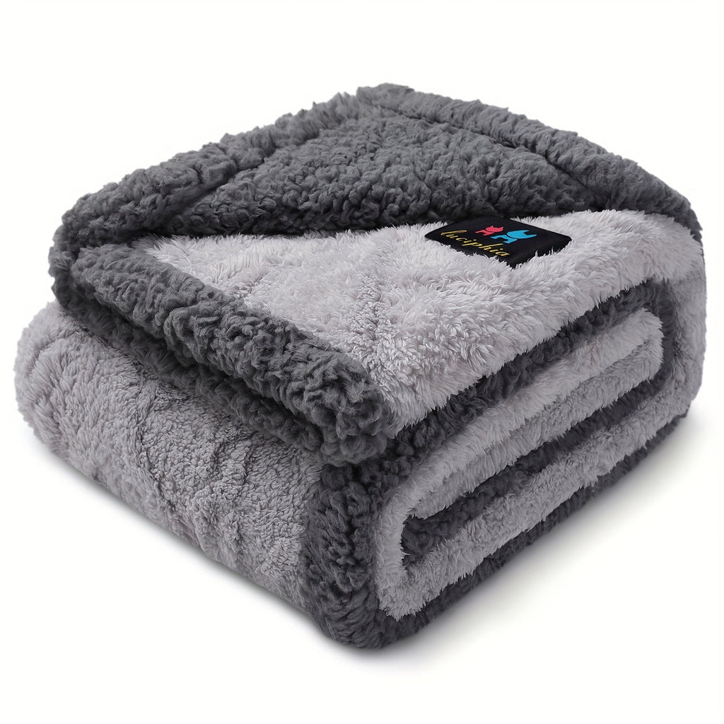 Liquid-Proof Dog Blanket for Sofa & Bed – Reversible Sherpa Fleece Pet Throw Cover for Small Medium Large Dogs & Cats, 6 Sizes, 4 Colors